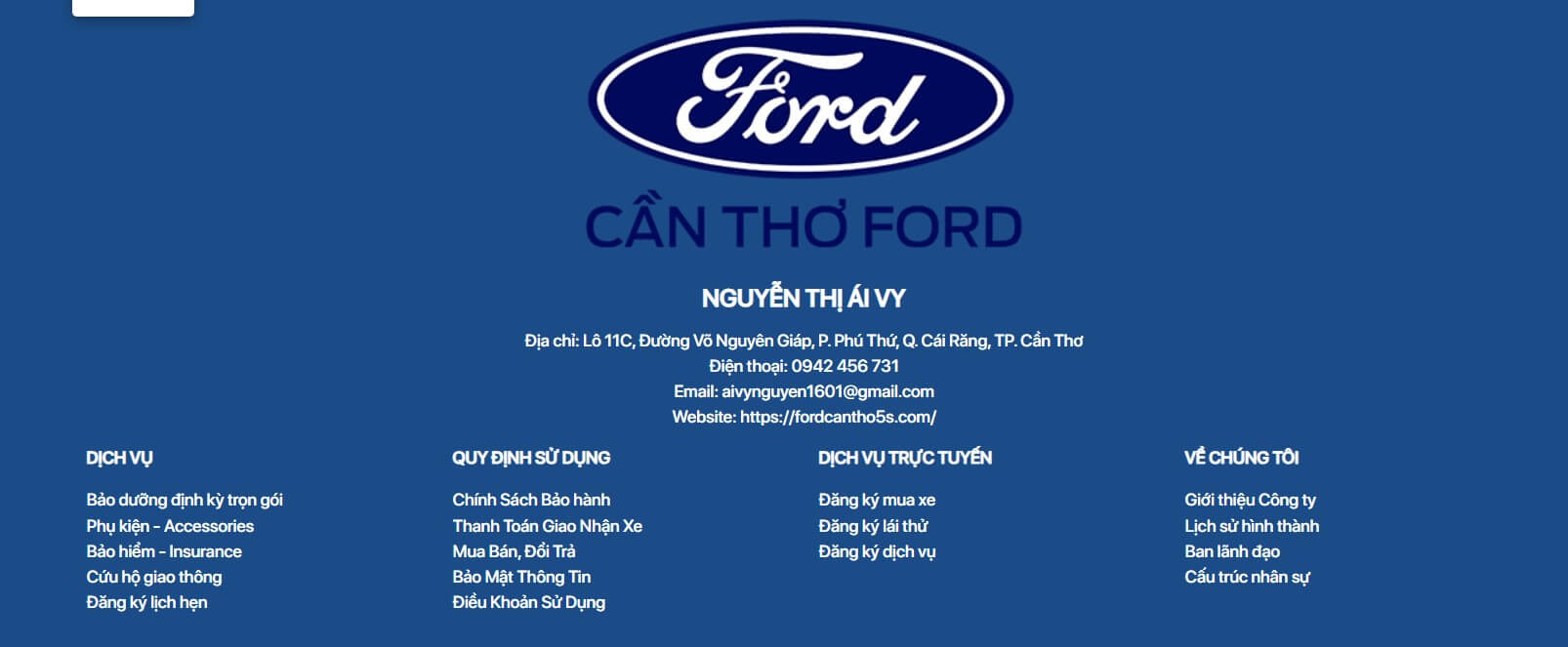 Gara Cứu Hộ Ô Tô Cần Thơ Ford