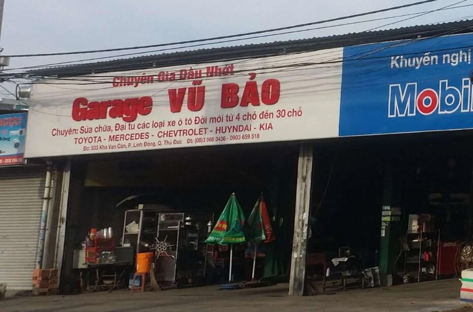 Gara ô tô Vũ Bảo tại TP. Thủ Đức